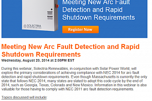 Webinar: Meeting New Arc Fault Detection and Rapid Shutdown Requirements